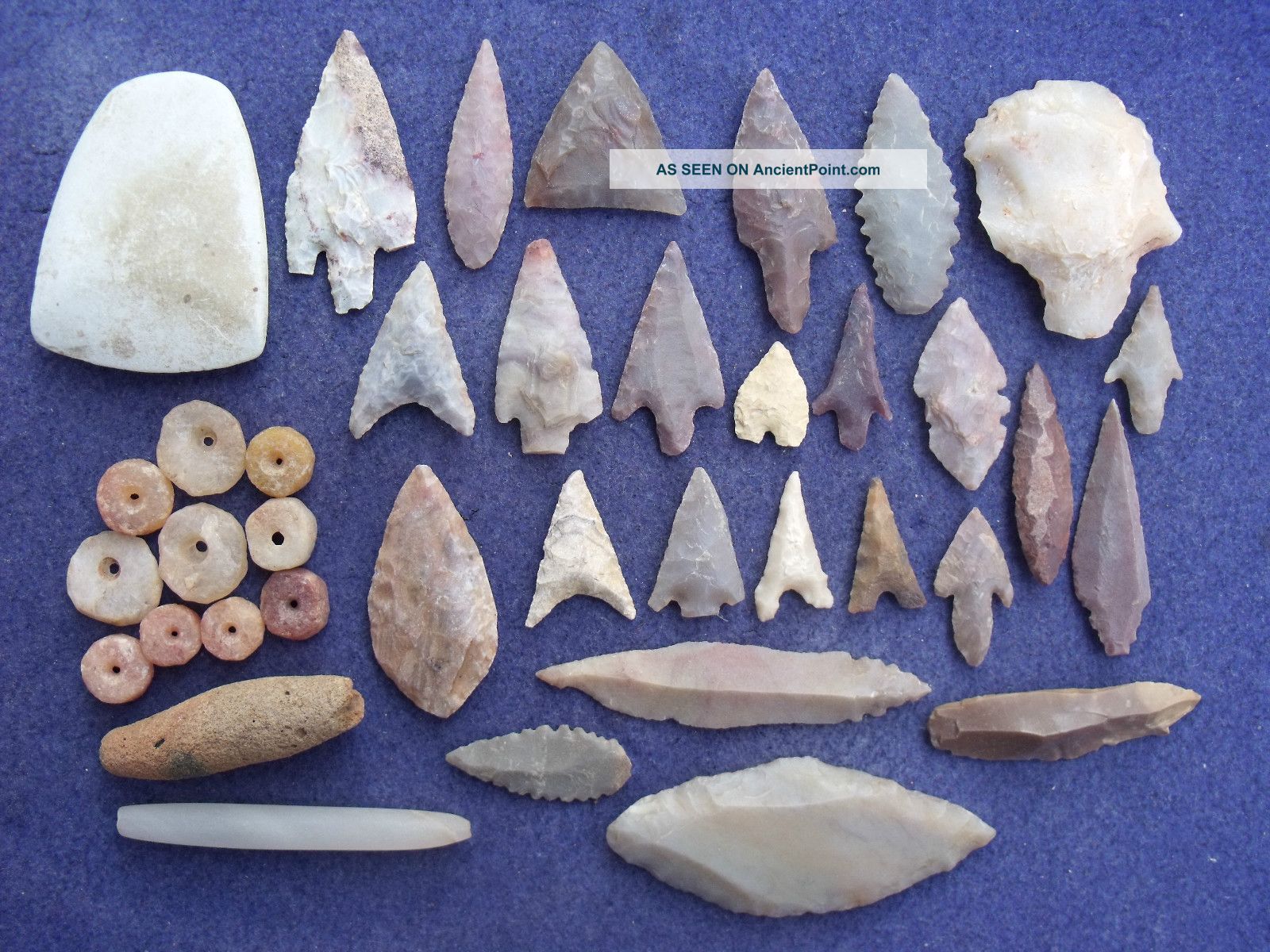 37 Sahara Neolithic Relics - Tools,  Celt,  Beads And 1 Paleolithic Tool Neolithic & Paleolithic photo