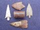 4 Sahara Neolithic Points And 1 Large Neolithic Bead Neolithic & Paleolithic photo 1