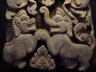 Rare Khmer Sandstone Relief Fragment Mythical Beasts,  Angkor ' Baphuon ' 11 - 12th C photo