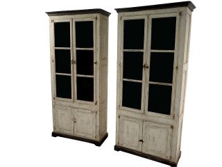 Early 19th Century Pair Of Catalan (barcelona) Painted Bookcases Eb - - Ftp401a,  B photo