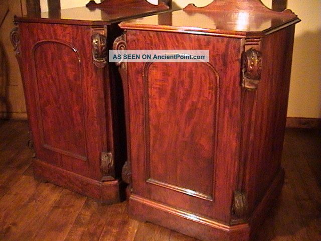 Quality Pair Of 19th Century Mahogany Pier / Drink Cabinets C.  1860 1800-1899 photo