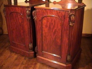 Quality Pair Of 19th Century Mahogany Pier / Drink Cabinets C.  1860 photo