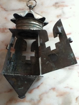 Antique Gothic Church Lantern Pre1800 Solid Brass photo