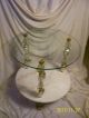 Antique Hollywood Regency/glam/mid Century Period Style Glass/marble End Table Post-1950 photo 1