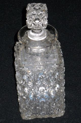 Vintage Pattern Glass Daisy & Button Small Decanter Clear 7 