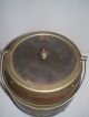 Antique English Oak Ceramic & Silver Plated Biscuit Barrel Or Ice Bucket C.  1900 Boxes photo 5
