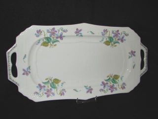 Antique Porcelain Flower Designed Tray With Handles photo