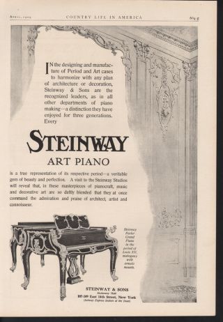 Fp 1909 Steinway Art Piano Music Perform Mahogany New York photo