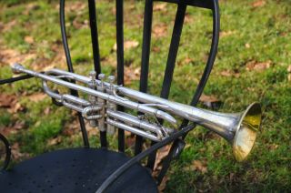 The Buescher True Tone Trumpet Silver & Gold Plated Gold Wash Bell Mute Lp 2 photo
