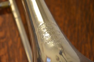 Antique Trombone M.  Brisson Pepper Importer Philadelphia 23309 Silver Trombone photo