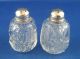 Lovely Vintage Sterling Silver & Cut Glass Salt & Pepper Shakers Salt & Pepper Shakers photo 1