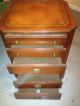Antique Leather Inlaid Top 6 Front Drawer Wooden Cabinet Wow 1900-1950 photo 1
