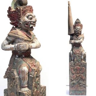 Keris Tombak Holder Hanuman Kris Pusaka Old Tribal Art Statue Spear Indonesia photo