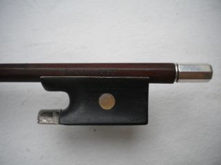 Old/antique Violin Bow Silver Mounted Frog 4/4 Branded L.  Wenzel C1880 - 1930 photo