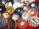 88 Buttons Lots Vintage Rhinestone New Glass Antique Czech Picture Victorian Buttons photo 1