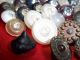 88 Buttons Lots Vintage Rhinestone New Glass Antique Czech Picture Victorian Buttons photo 3
