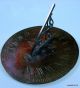 Antique English Bronze Sun Dial C.  19c Compasses photo 1