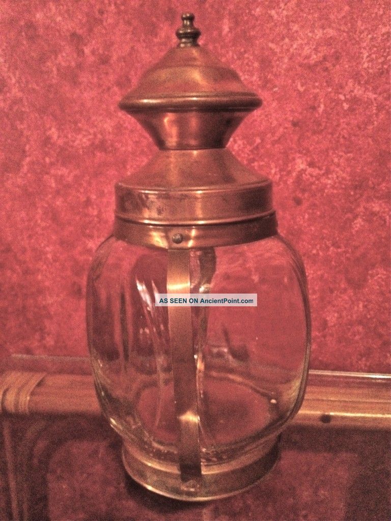 Copper And Glass Lantern Lamps photo