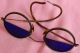 Antique Art Deco Vintage Cobalt Blue Sun Shooting Glasses Industrial Steampunk Optical photo 4