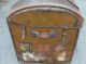 Rare Antique French Goyard Leather,  Brass,  Wood & Wicker Domed Trunk 1800-1899 photo 3