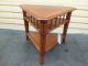 50949 Ethan Allen Banded Mahogany Corner Lamp Table Stand Post-1950 photo 6