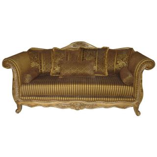 Gorgeous&elegant Brantley Chenille Damask Carved Sofa,  94  Long. photo