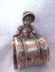 Charming Victorian Antique Kate Greenaway Girl Figural Silverplate Napkin Ring Napkin Rings & Clips photo 6