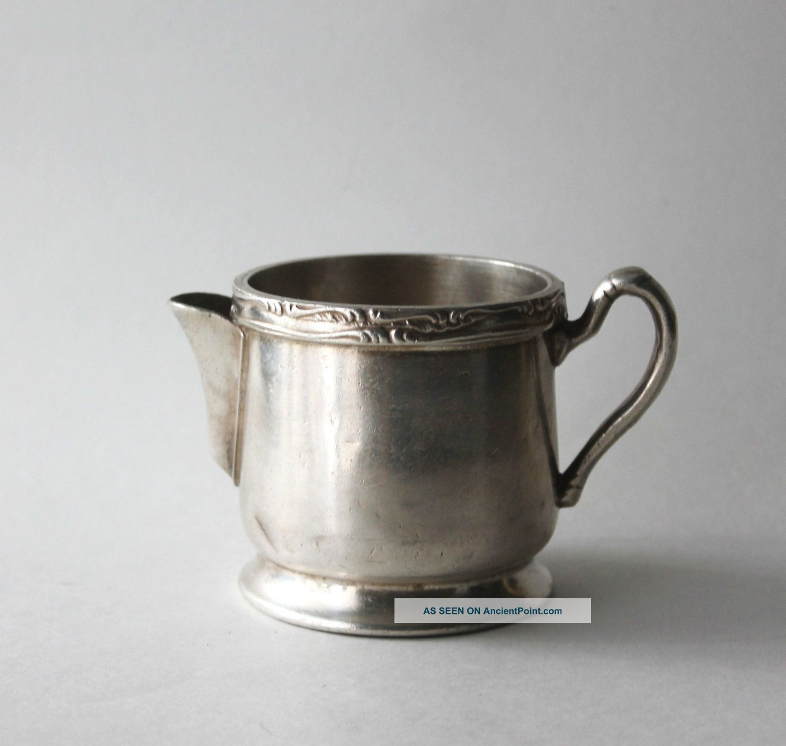 Vintage Wear Brite Nickel Silver Soldered Creamer Small Pitcher Grand Silver Co Creamers & Sugar Bowls photo