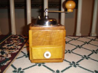 Vintage Coffee Grinder - Made In Italy - Wooden - Stainless photo
