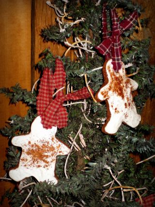 Primitive Colonial Pantry Country Ginger Bread Man Christmas Cookies Tree Ornies photo