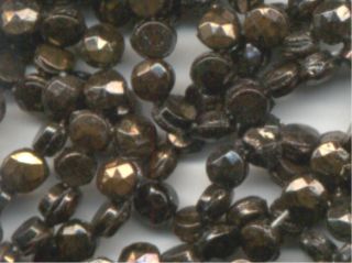 20 Antique Bronze Brass Couture Nailheads Micro Beads 3mm Doll Buttons Lot photo