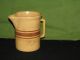 Antique Primitive Yelloware Cream Pitcher With Brown Band Primitives photo 1