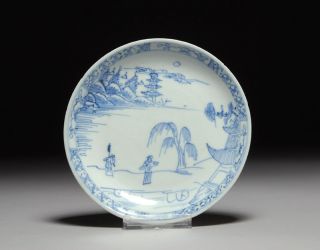 Antique Chinese Ca Mau Shipwreck Artifact Scholar Porcelain Plate 1723 A.  D. photo