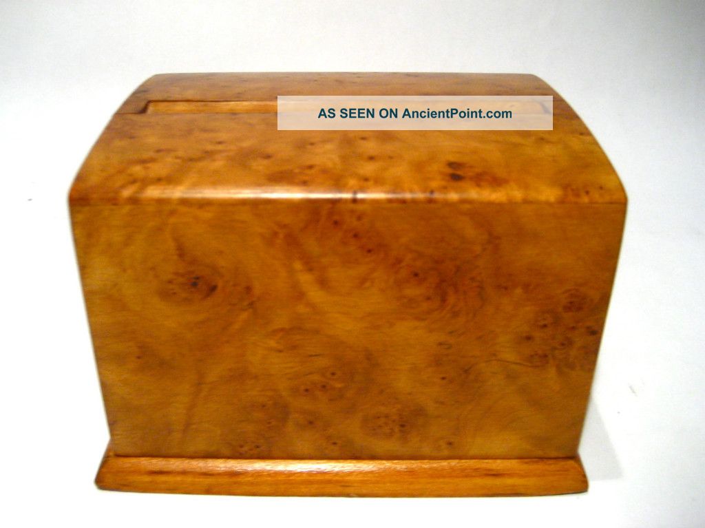 1967 Burlwood Mechanical Wood Cigarette Box Russia Boxes photo