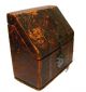 Antique Large Embossed Leather Letter Box Caddy Europe Boxes photo 1
