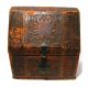 Antique Large Embossed Leather Letter Box Caddy Europe Boxes photo 4