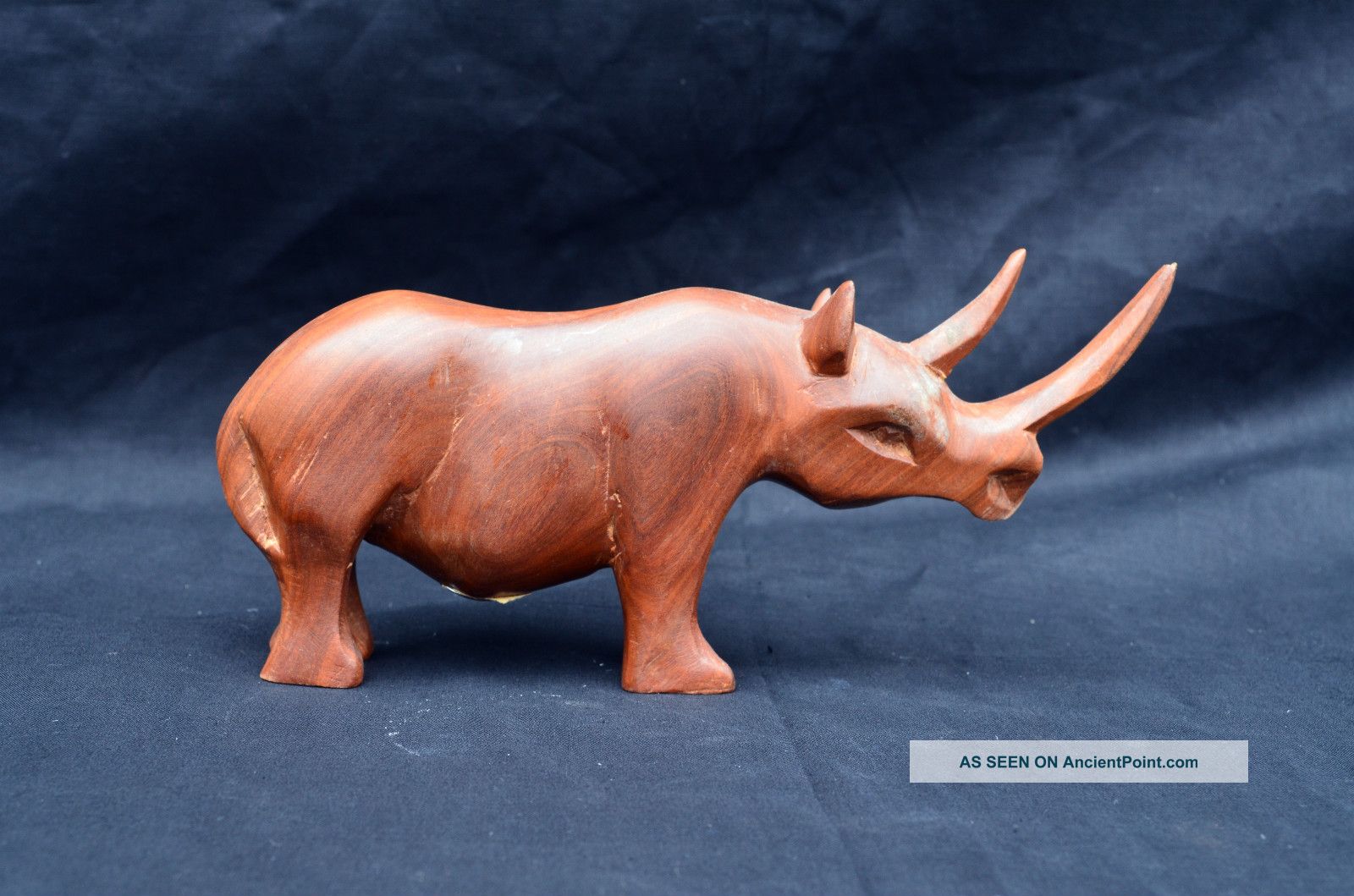 African Hand Carved Wood Art Wooden Rhinoceros Rhino Figurine Carved ...