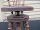 51341 Antique Victorian Adjustable Piano Stool Chair With Back 1900-1950 photo 7