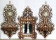 Group19th Mother Of Pearl Inlaid Pair Wall Shelf And Mirror Middle East photo 1