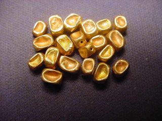 Large Roman Gold Bead 5 X 4 Mm Circa 100 - 400 A.  D photo