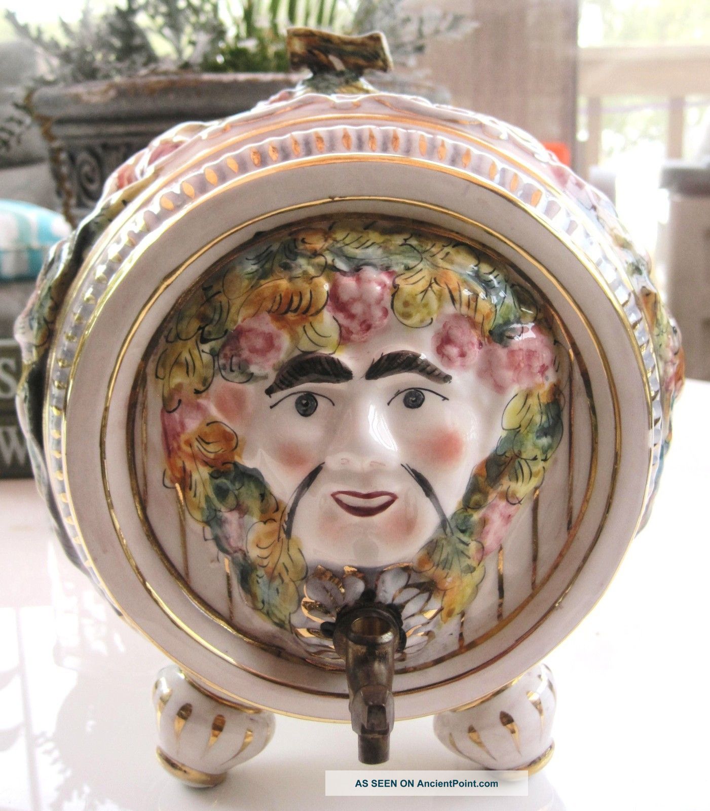 Vintage Capodimonte Beverage Dispenser Keg Numbered And Marked Other photo