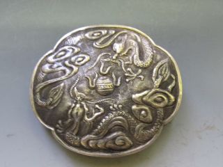 Vintage Chinese Silver Large Bead Or Pendant,  Highly Decorated,  50% Silver photo