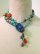 Wonderful Vintage Chinese Necklace W/ Large Lapis Frog,  Stones,  Silver Charms Necklaces & Pendants photo 7