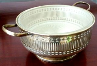 Edwardian Period Silver Plate And Cast Glass Fruit Bowl,  Circa 1910. photo