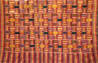 Antique Large Handwoven Ewe African Textile,  Cloth,  Patchwork Blanket photo
