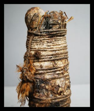 A Tightly Bound Power Figure With Remnants Of Libations,  Ewe Tribe Of Ghana photo