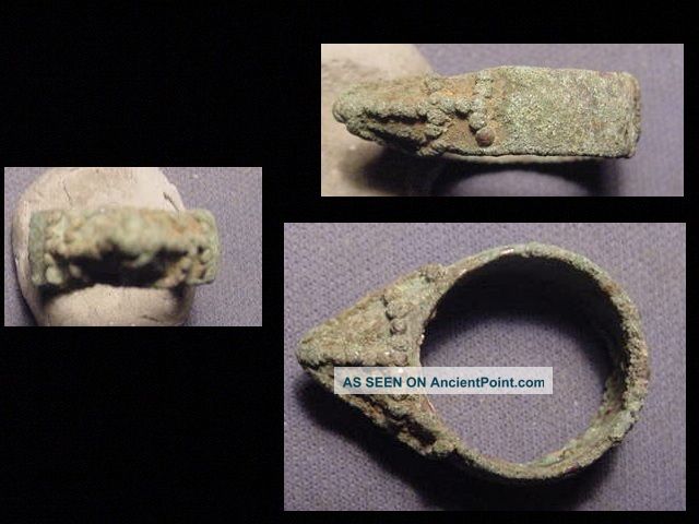 Rare Roman Bronze Weapon Ring Circa 100 - 400 A.  D. Near Eastern photo