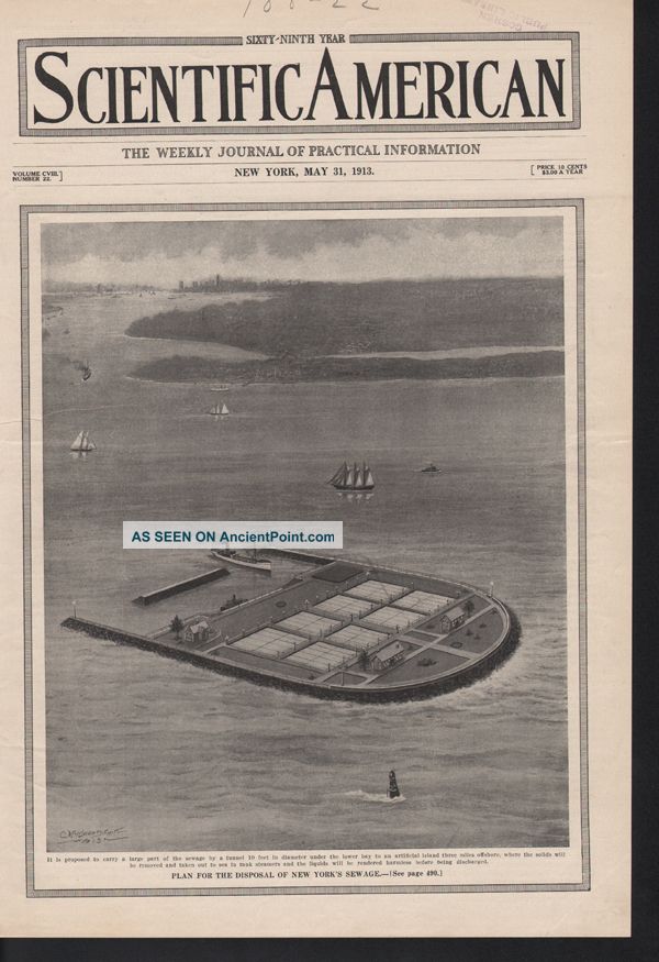 Fp 1913 Smith Sewage Island New York Hygiene Boat Port Ad Other photo