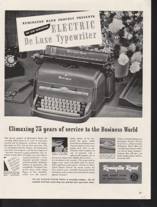 Fp 1948 Remington Rand De Luxe Typewriter Secretary Desk photo