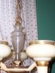 Vintage Chandelier 5 Glass & Brass Shades,  21 